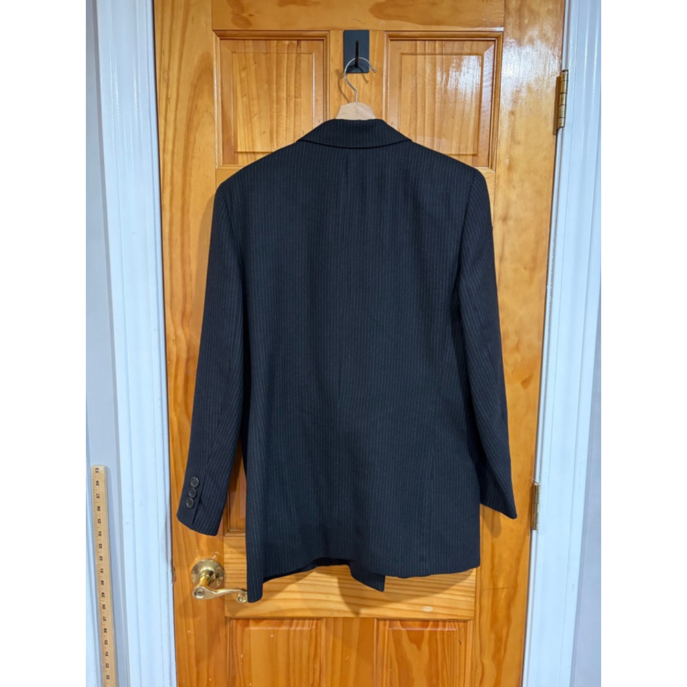 Giorgio Sant’Angelo Womens Black Pinstripe Wool Blazer Size 14 Made USA - Picture 7 of 9